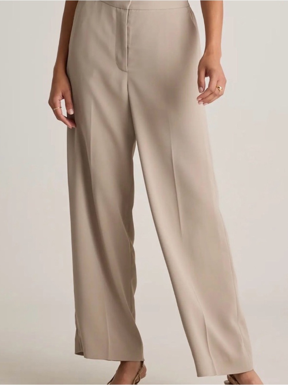 Stretch Crepe Classic Trouser Pants in Morel Grey